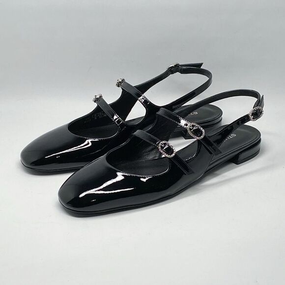 Stuart Weitzman embellished Patent Leather Slingback Flats size 7 - Picture 4 of 12